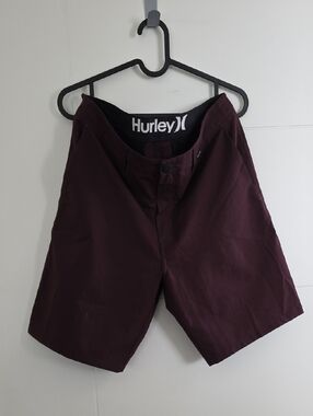 Hurley Men's Maroon Flat Front Chino Shorts